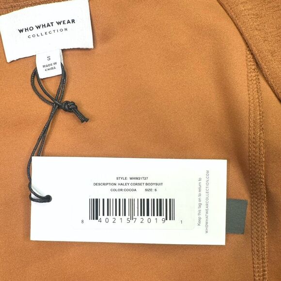 Who What Wear Haley Corset Bodysuit - Style No. WHW21T27 - Size Small - Cocoa - Picture 5 of 8